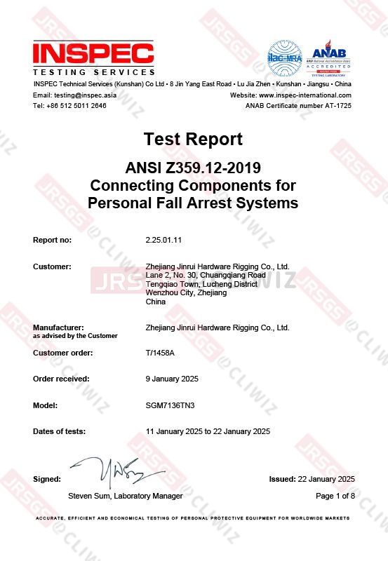 ANSI-SGM7136TN3-2&nbsp;25&nbsp;01&nbsp;11&nbsp;informe&nbsp;ANSI&nbsp;Z359.12-2019&nbsp;Jiurui&nbsp;2N007