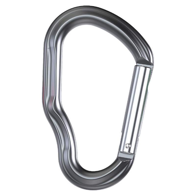 Hebilla de monta&ntilde;ismo Equipo de escalada al aire libre Resistente al desgaste Gancho de seguridad tipo HMS Aleaci&oacute;n de aluminio Puerta recta Colgante r&aacute;pido