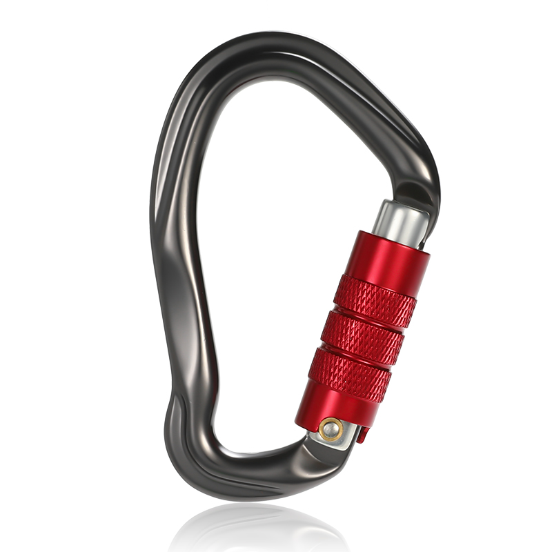 Hebilla de monta&ntilde;ismo Equipo de escalada de monta&ntilde;ismo al aire libre Resistente al desgaste HMS Tipo Gancho de seguridad Aleaci&oacute;n de aluminio Cerradura principal autom&aacute;tica de 2 etapas