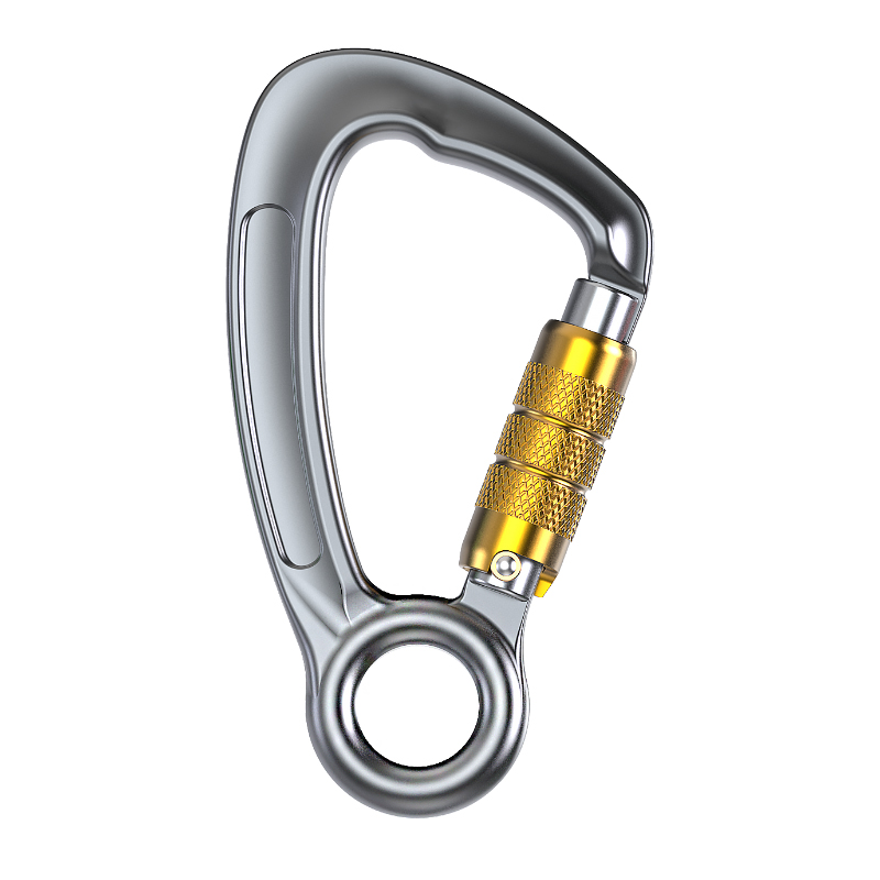 Hebilla de monta&ntilde;ismo Equipo de escalada para exteriores resistente al desgaste Gancho de seguridad de forma especial Aleaci&oacute;n de aluminio Cerradura principal autom&aacute;tica de dos etapas