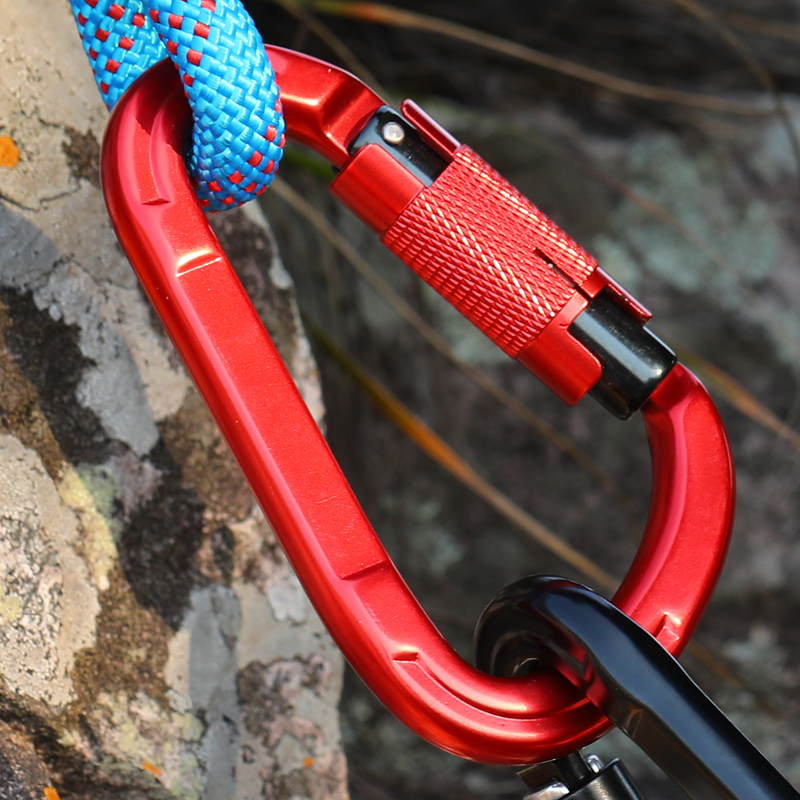 Hebilla de alpinismo Equipo de escalada al aire libre Resistente al desgaste Cerradura autom&aacute;tica en forma de pera Candado Gancho de seguridad Aleaci&oacute;n de aluminio Cerradura principal autom&aacute;tica de 2 etapas