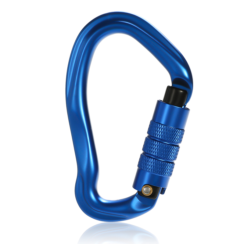 Hebilla de monta&ntilde;ismo Equipo de escalada de monta&ntilde;ismo al aire libre Resistente al desgaste HMS Tipo Gancho de seguridad Aleaci&oacute;n de aluminio Cerradura principal autom&aacute;tica de 2 etapas