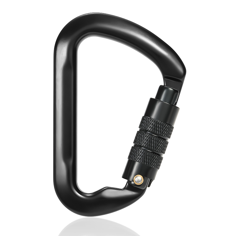 Hebilla de monta&ntilde;ismo Equipo de escalada al aire libre Resistente al desgaste Gancho de seguridad tipo D Aleaci&oacute;n de aluminio Cerradura principal autom&aacute;tica de 2 etapas