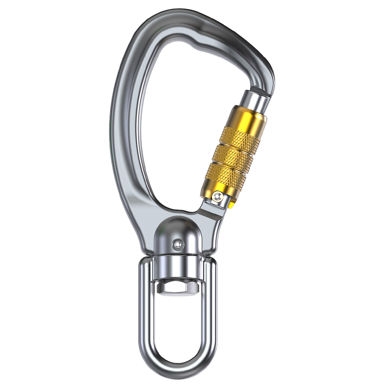 Hebilla de monta&ntilde;ismo Equipo de escalada para exteriores resistente al desgaste Gancho de seguridad de forma especial Aleaci&oacute;n de aluminio Cerradura principal autom&aacute;tica de dos etapas