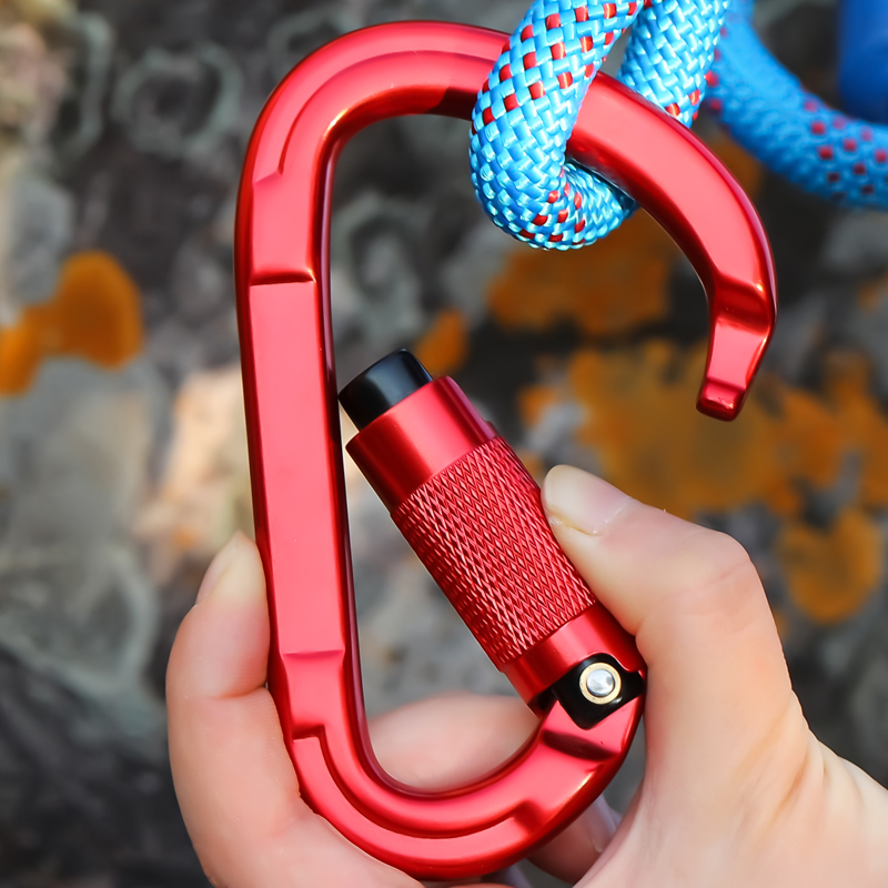 Hebilla de alpinismo Equipo de escalada al aire libre Resistente al desgaste Cerradura autom&aacute;tica en forma de pera Candado Gancho de seguridad Aleaci&oacute;n de aluminio Cerradura principal autom&aacute;tica de 2 etapas