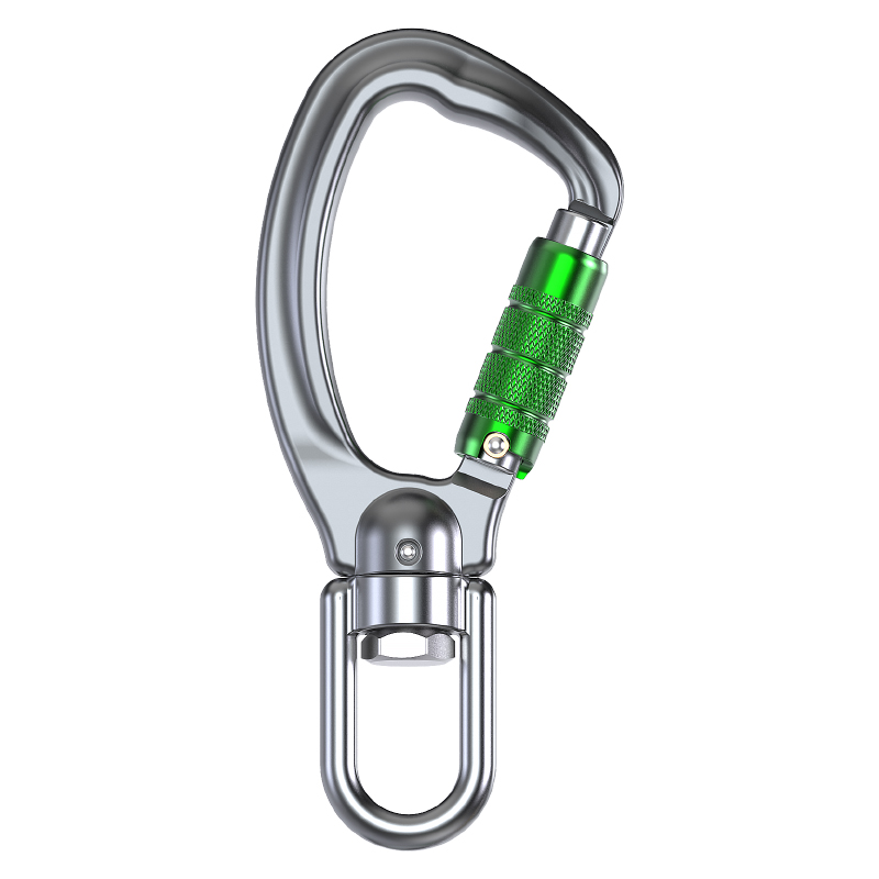 Hebilla de monta&ntilde;ismo Equipo de escalada para exteriores resistente al desgaste Gancho de seguridad de forma especial Aleaci&oacute;n de aluminio Cerradura principal autom&aacute;tica de dos etapas