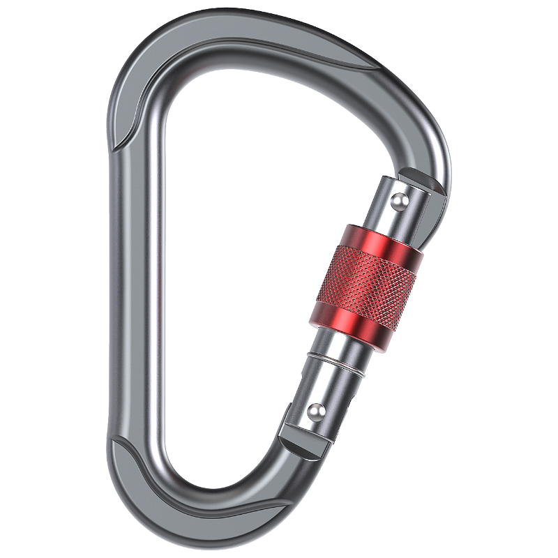 Hebilla de Monta&ntilde;ismo equipo de escalada al aire libre resistente al desgaste gancho de seguridad en forma de pera cerradura principal roscada de aleaci&oacute;n de aluminio