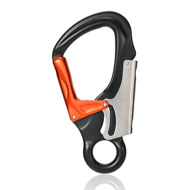 Hebilla de monta&ntilde;ismo, Equipo de escalada para exteriores, gancho de seguridad tipo K resistente al desgaste, bloqueo principal autom&aacute;tico de dos etapas de aleaci&oacute;n de aluminio