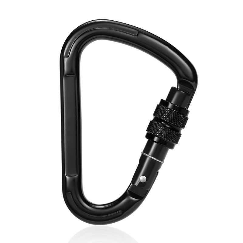Hebilla de monta&ntilde;ismo Equipo de escalada al aire libre Resistente al desgaste Gancho de seguridad en forma de pera Cerradura principal roscada de aleaci&oacute;n de aluminio