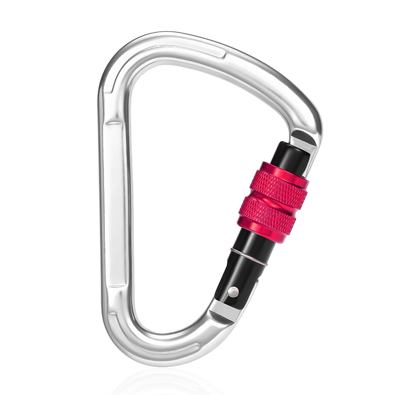 Hebilla de monta&ntilde;ismo Equipo de escalada al aire libre Resistente al desgaste Gancho de seguridad en forma de pera Cerradura principal roscada de aleaci&oacute;n de aluminio