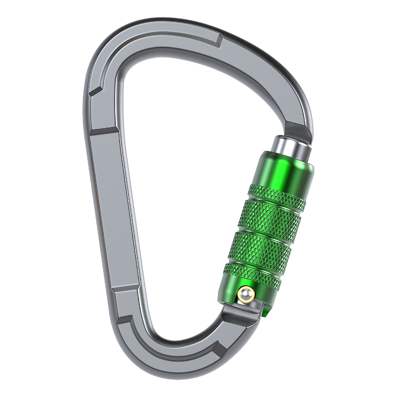 Hebilla de alpinismo Equipo de escalada al aire libre Resistente al desgaste Cerradura autom&aacute;tica en forma de pera Candado Gancho de seguridad Aleaci&oacute;n de aluminio Cerradura principal autom&aacute;tica de 3 secciones