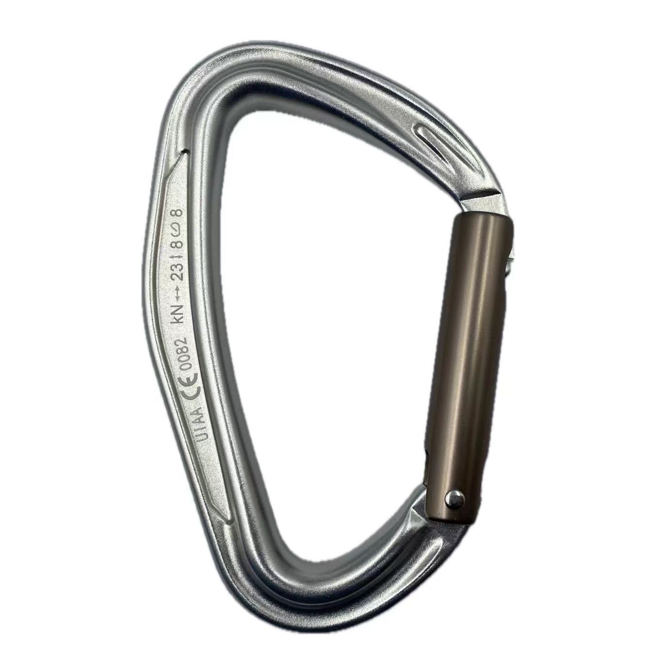 Hebilla de Monta&ntilde;ismo, equipo de escalada al aire libre, resistente al desgaste, gancho de seguridad tipo D, puerta recta de aleaci&oacute;n de aluminio, colgante r&aacute;pido