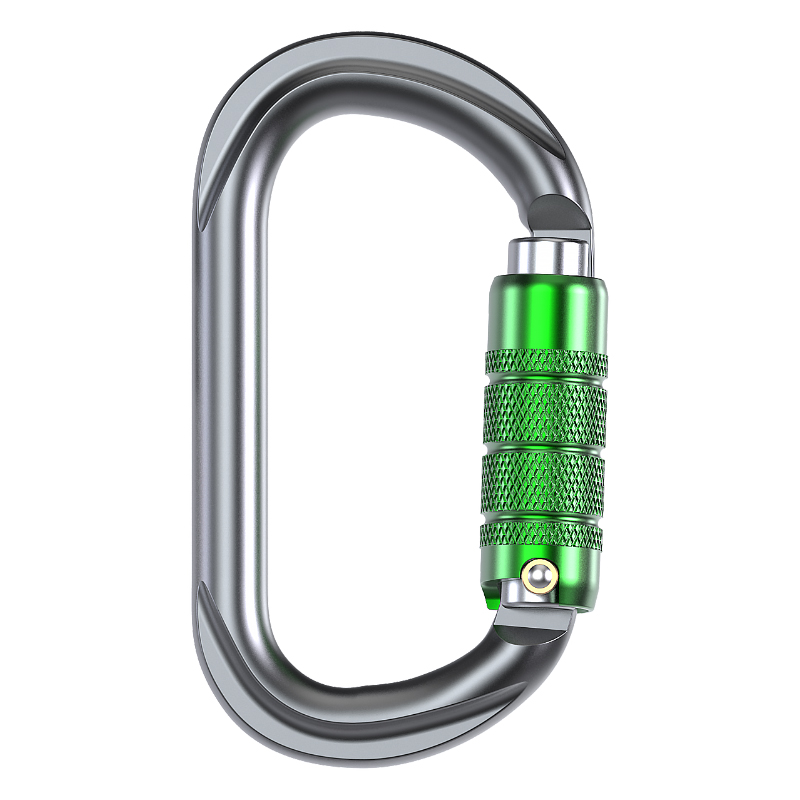 Hebilla de monta&ntilde;ismo Equipo de escalada al aire libre Desgaste del equipo Cerradura autom&aacute;tica tipo O resistente Gancho de seguridad Aleaci&oacute;n de aluminio Cerradura principal autom&aacute;tica de 3 secciones