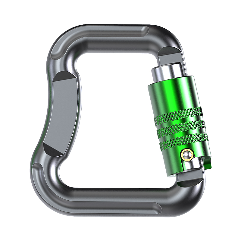 Hebilla de monta&ntilde;ismo Equipo de escalada para exteriores resistente al desgaste Gancho de seguridad de forma especial Aleaci&oacute;n de aluminio Cerradura principal autom&aacute;tica de dos etapas
