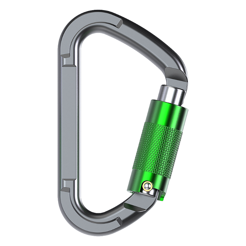 Hebilla de alpinismo Equipo de escalada para monta&ntilde;ismo al aire libre Gancho de seguridad tipo D resistente al desgaste Cerradura principal autom&aacute;tica de 3 secciones de aleaci&oacute;n de aluminio