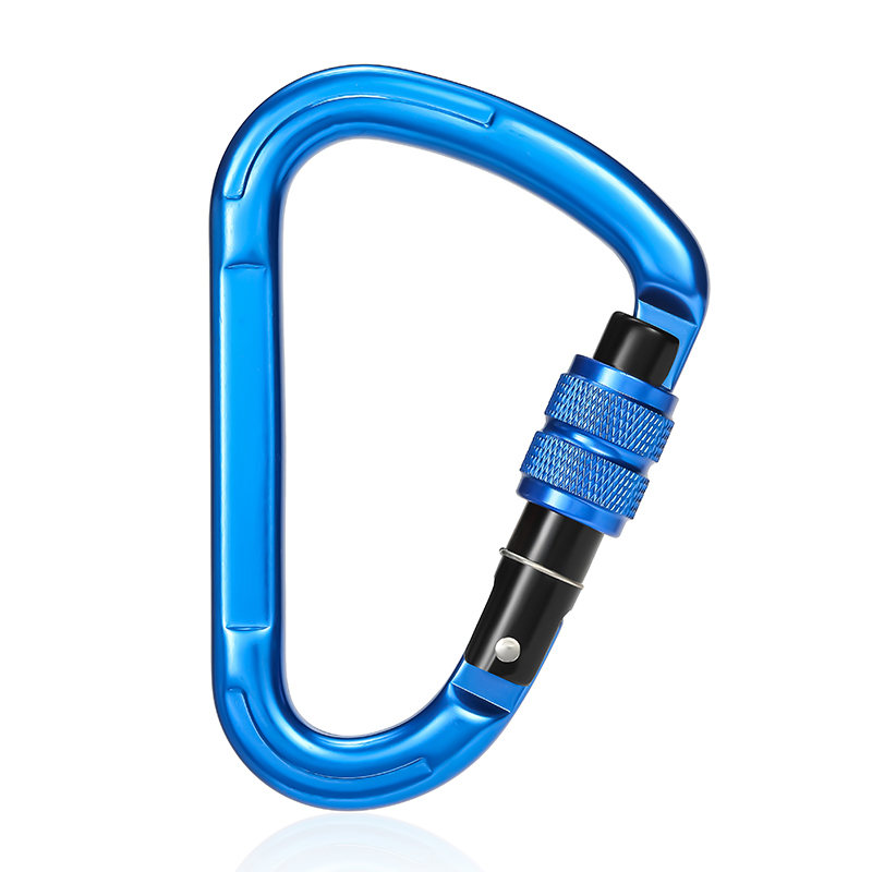 Hebilla de monta&ntilde;ismo Equipo de escalada al aire libre Resistente al desgaste Gancho de seguridad en forma de pera Cerradura principal roscada de aleaci&oacute;n de aluminio