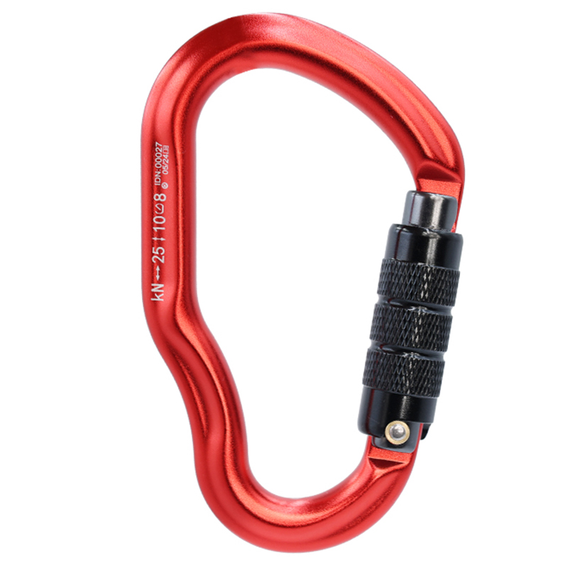 Hebilla de monta&ntilde;ismo Equipo de escalada de monta&ntilde;ismo al aire libre Resistente al desgaste HMS Tipo Gancho de seguridad Aleaci&oacute;n de aluminio Cerradura principal autom&aacute;tica de 2 etapas